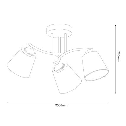 PAFOS Flush-mounted chandelier 3xE27/15W/230V Polished chrome