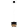 PAGLIA cable pendant light 1xE27/15W/230V black/rattan