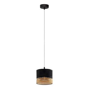 PAGLIA cable pendant light 1xE27/15W/230V black/rattan
