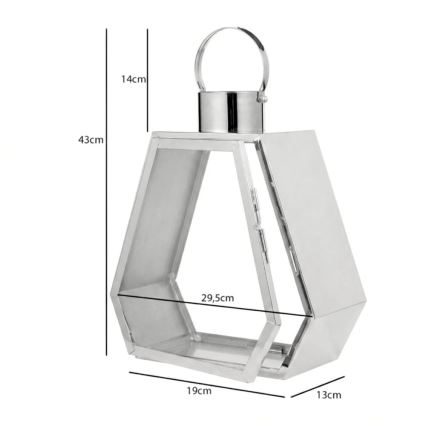 PALACE 43 cm Decorative Lantern, Polished Chrome