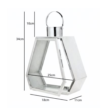 PALACE Decorative Lantern, 34 cm, Polished Chrome