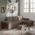 PALERMO Brown Right-Hand Sofa Bed with Storage and Ottoman