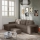 PALERMO Left-Facing Brown Sofa Bed with Storage and Ottoman