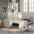PALERMO Light Grey Right-Hand Sofa Bed with Storage and Ottoman