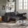 PALERMO Right-Hand Black Sofa Bed with Storage and Ottoman