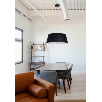 Chandelier on a string FIONA 1xE27/60W/230V ø 48 cm black