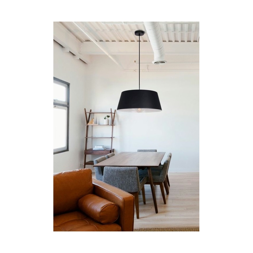 Chandelier on a string FIONA 1xE27/60W/230V ø 48 cm black