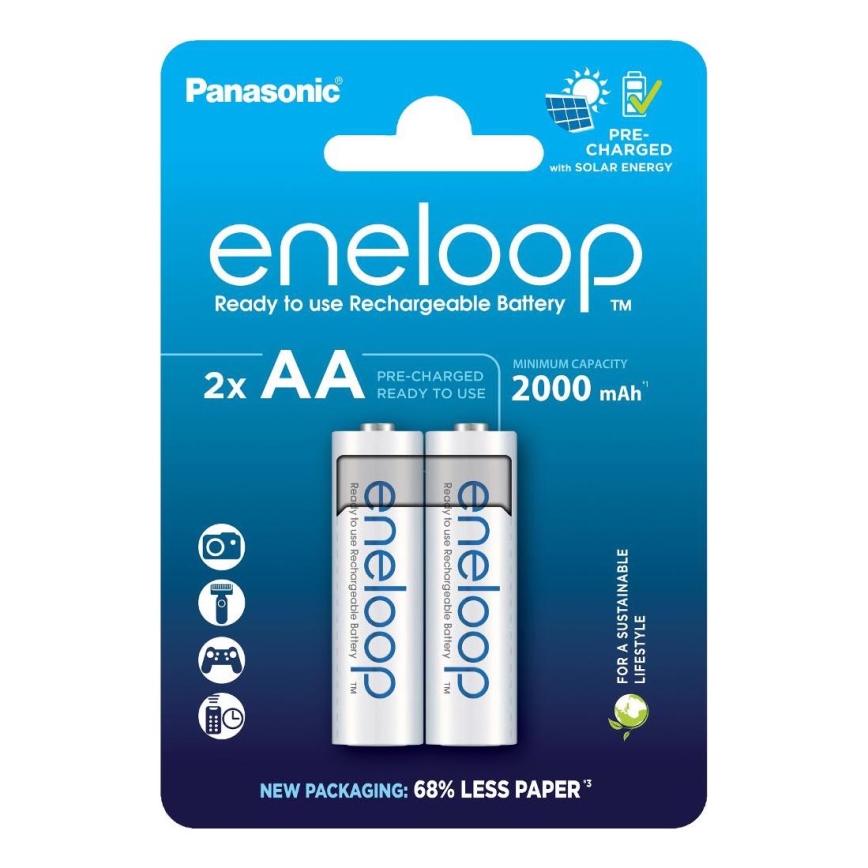 Panasonic - 2 pcs Rechargeable battery AA Eneloop 2000 mAh