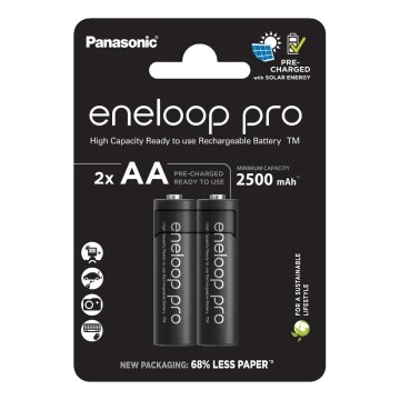 Panasonic - 2 pcs Rechargeable battery AA Eneloop Pro 2500 mAh