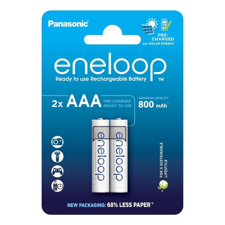 Panasonic - 2 pcs Rechargeable battery AAA Eneloop 800 mAh