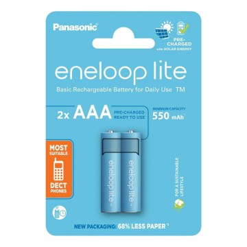 Panasonic - 2 pcs Rechargeable battery AAA Eneloop Lite 550 mAh