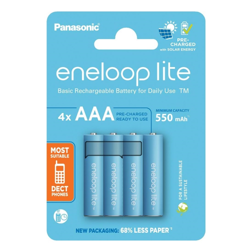 Panasonic - 4 pcs Rechargeable battery AAA Eneloop Lite 550 mAh