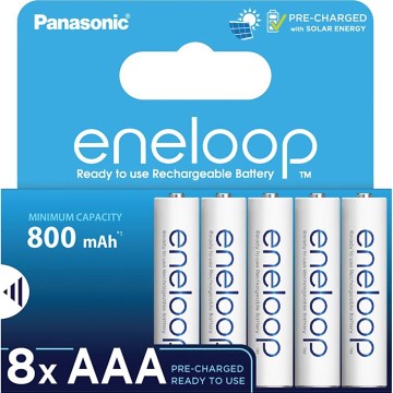 Panasonic - 8 pcs Rechargeable battery AAA Eneloop 800 mAh