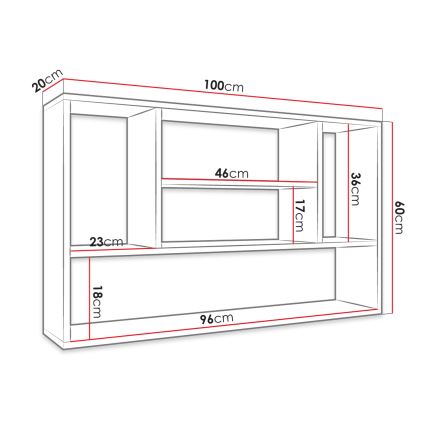 PAPIKO Wall-Mounted Shelf 100x60x20 cm, White