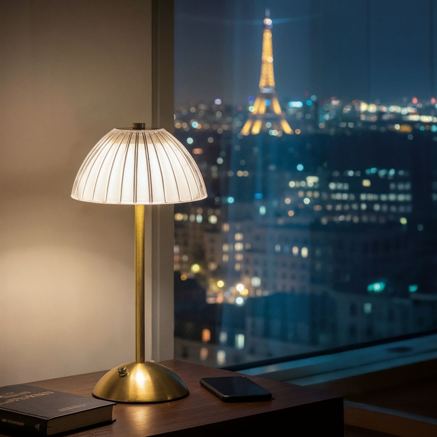 PARIS Dimmable Rechargeable LED Desk Lamp LED/2W/5V 2700K/4000K/6500K 800 mAh Gold