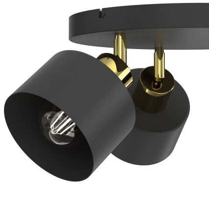 PARKLA 3x E27/15W/230V Spotlight – Black/Gold