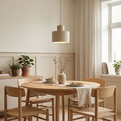 PARKLA cable-hung pendant light 1x E27/15W/230V, beige