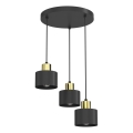 PARKLA cable-hung pendant light 3xE27/15W/230V, black