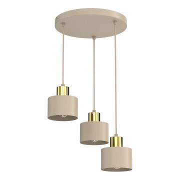 PARKLA Cable Pendant Lamp 3xE27/15W/230V Beige/Gold