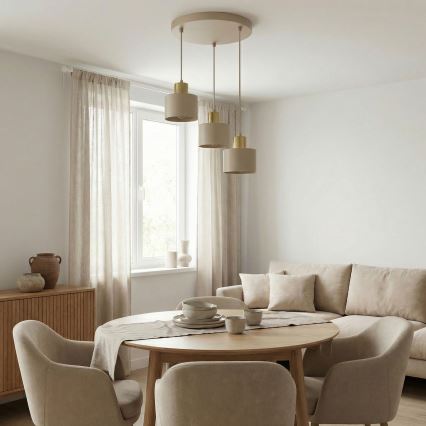 PARKLA Cable Pendant Lamp 3xE27/15W/230V Beige/Gold
