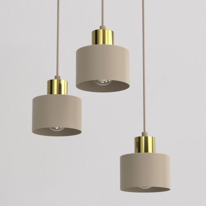 PARKLA Cable Pendant Lamp 3xE27/15W/230V Beige/Gold