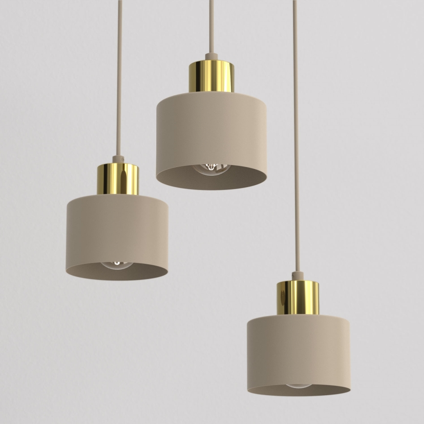 PARKLA Cable Pendant Lamp 3xE27/15W/230V Beige/Gold