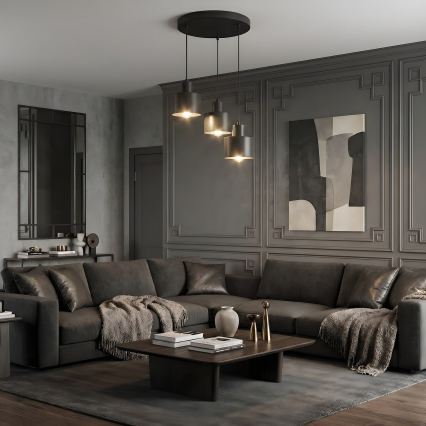 PARKLA Cable Pendant Light 3x E27/15W/230V, Black
