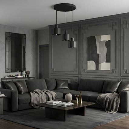 PARKLA Cable Pendant Light 3x E27/15W/230V, Black