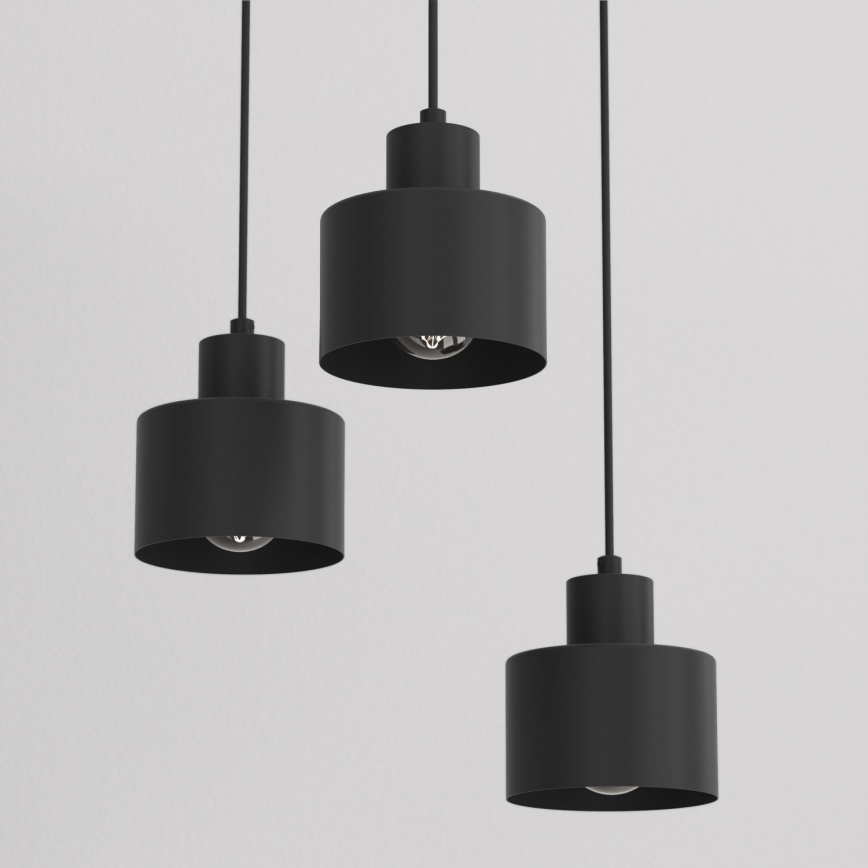 PARKLA Cable Pendant Light 3x E27/15W/230V, Black