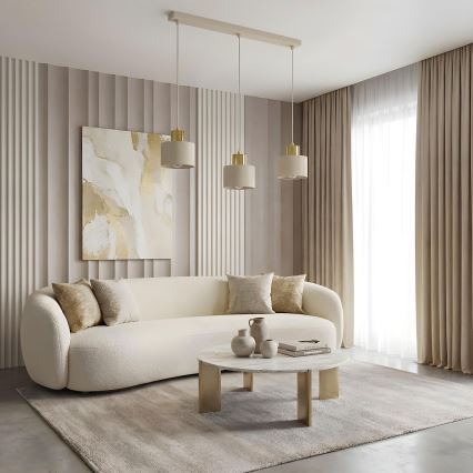 PARKLA Cable Pendant Light 3xE27/15W/230V Beige/Gold