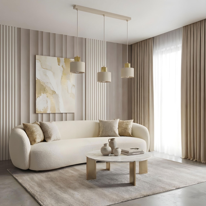 PARKLA Cable Pendant Light 3xE27/15W/230V Beige/Gold