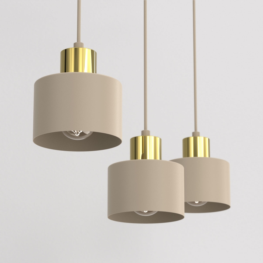PARKLA Cable Pendant Light 3xE27/15W/230V Beige/Gold