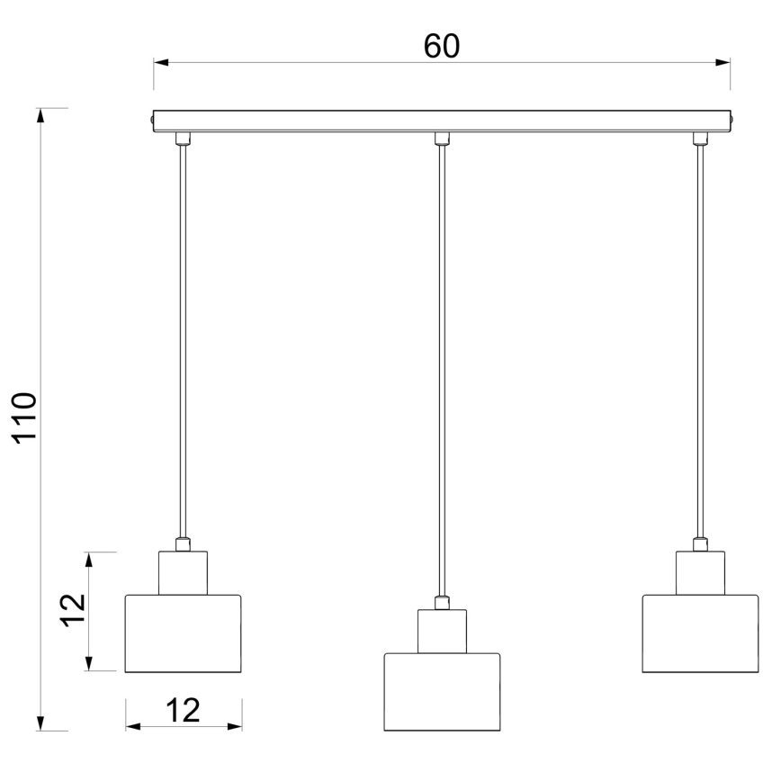 PARKLA Cable Pendant Light 3xE27/15W/230V Beige/Gold