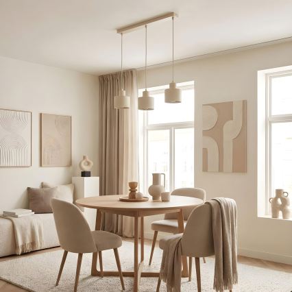 PARKLA cable pendant light 3xE27/15W/230V beige