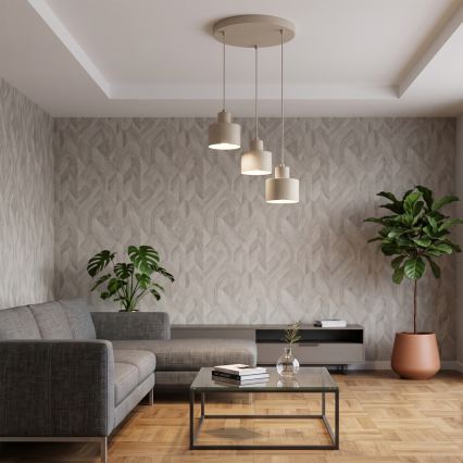 PARKLA Cable Pendant Light 3xE27/15W/230V, Beige