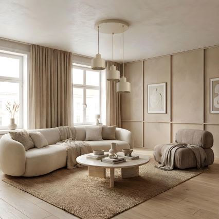 PARKLA Cable Pendant Light 3xE27/15W/230V, Beige