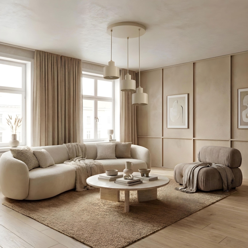 PARKLA Cable Pendant Light 3xE27/15W/230V, Beige