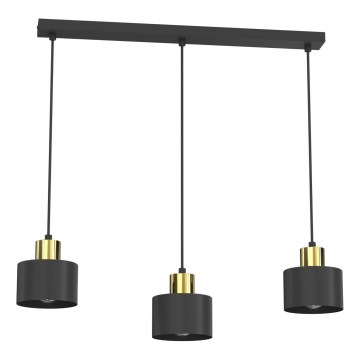 PARKLA cable pendant light, 3xE27/15W/230V, black