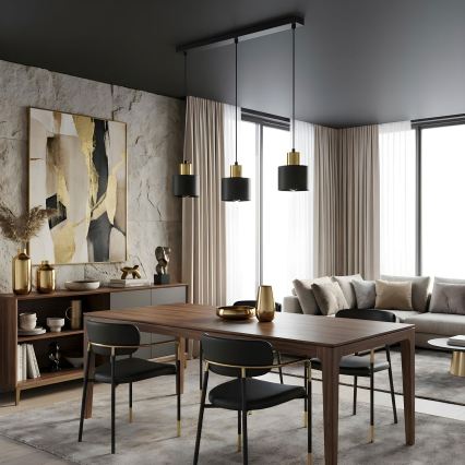 PARKLA cable pendant light, 3xE27/15W/230V, black