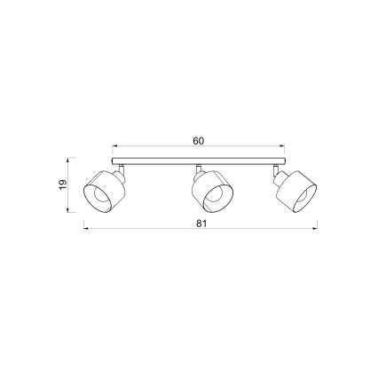 PARKLA Spotlight, 3x E27/15W/230V, Beige