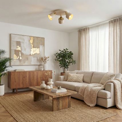 PARKLA Spotlight 3xE27/15W/230V Beige/Gold