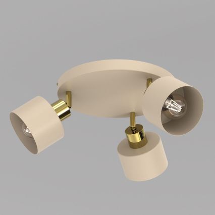 PARKLA Spotlight 3xE27/15W/230V Beige/Gold
