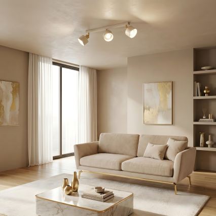 PARKLA Spotlight 3xE27/15W/230V Beige/Gold