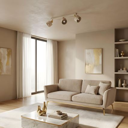 PARKLA Spotlight 3xE27/15W/230V Beige/Gold