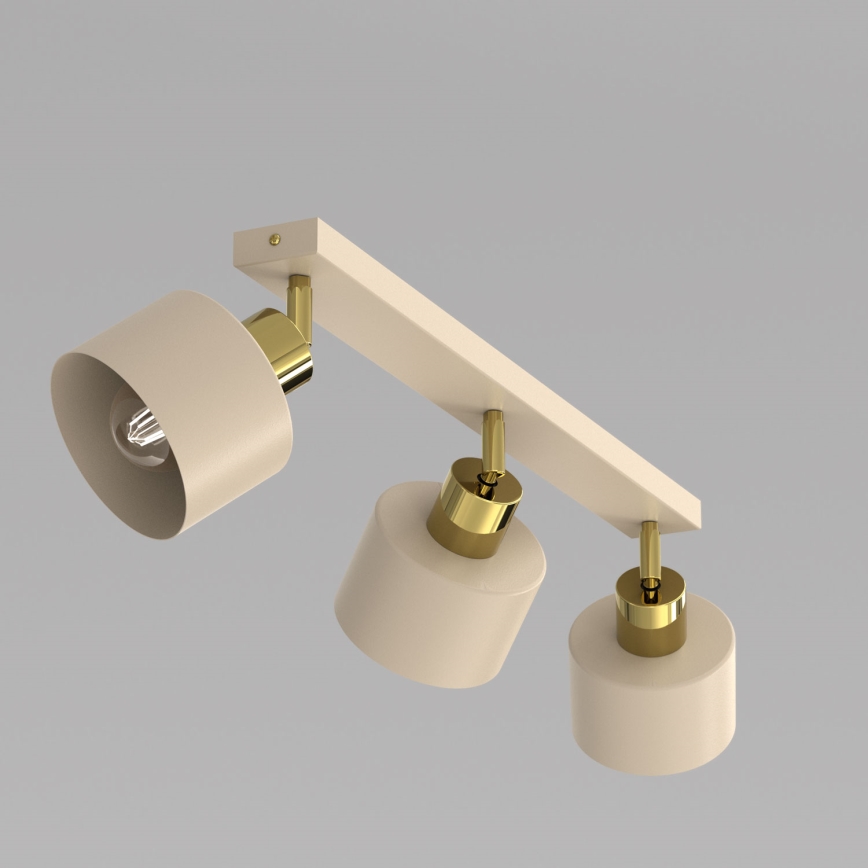 PARKLA Spotlight 3xE27/15W/230V Beige/Gold