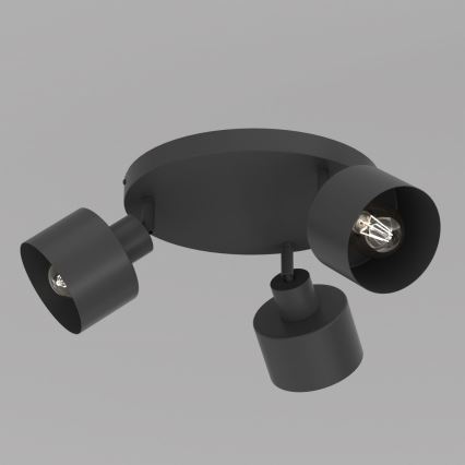 PARKLA Spotlight 3xE27/15W/230V Black