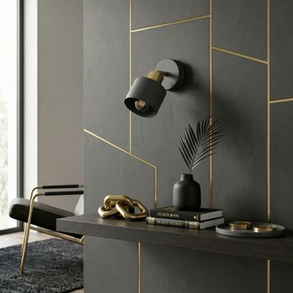 PARKLA wall-mounted spotlight 1xE27/15W/230V black/gold