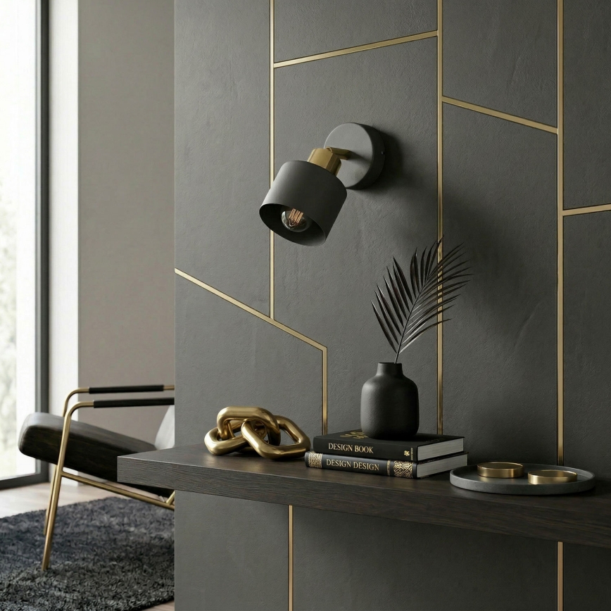 PARKLA wall-mounted spotlight 1xE27/15W/230V black/gold
