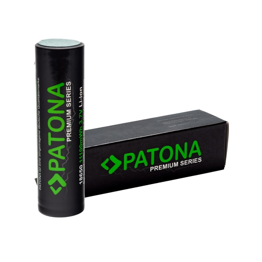 PATONA - Battery 18650 Li-lon 3000mAh PREMIUM 3,7V with strip terminals for soldering
