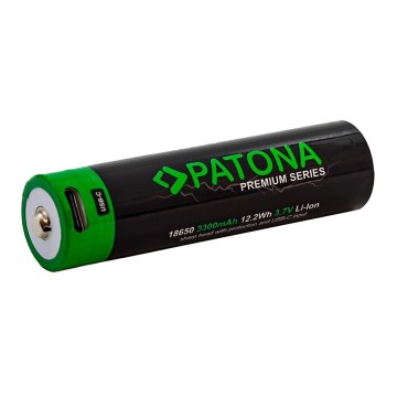 PATONA - Battery 18650 Li-lon 3350mAh PREMIUM 3,7V with USB-C charging